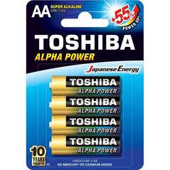 Battery AA TOSHIBA Alpha Power 4st 1.5V Alkaline LR6/4/48 BL 4904530591853