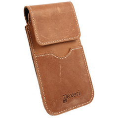 Vertical Holster IPHONE 13/13 PRO / 12/12 PRO / SAMSUNG GALAXY S24 Leather Case for Belt Open Wallet Nexeri Flap Leather brown 5904161118916