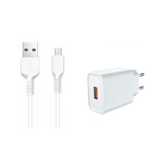 Wall Charger 22,5W USB 3.0 + Cable USB - Micro USB Jellico C7 white 6973771100597