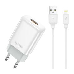 Wall Charger 2.4A USB + Cable USB - Lightning Jellico EU01 white 6974929202460