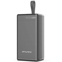 Powerbank 60000mAh 65W USB + 2xPD Display AWEI (P171K) black 6954284004169