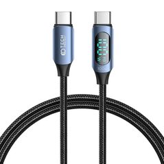Cable 100W 5A 1m USB-C - USB-C Tech-Protect UltraBoost LED blue 5906203690657