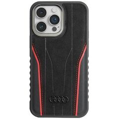Original Case IPHONE 14 PRO MAX Audi Genuine Leather MagSafe (AU-TPUPCMIP14PM-R8/D3-RD) black & red 6955250226820