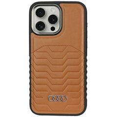 Original Case IPHONE 14 PRO Audi Synthetic Leather MagSafe (AU-TPUPCMIP14P-GT/D3-BN) brown 6955250226974