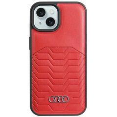 Original Case IPHONE 13 / 14 / 15 Audi Synthetic Leather MagSafe (AU-TPUPCMIP15-GT/D3-RD) red 6955250226936