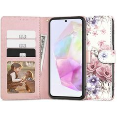Case SAMSUNG GALAXY A35 5G Tech-Protect Wallet Blossom Flower pink 5906203691975