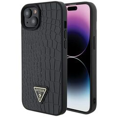 Guess case for iPhone 15 6,1&quot; GUHCP15SPCRTHCK black HC PU Croco Triangle Logo 3666339151843