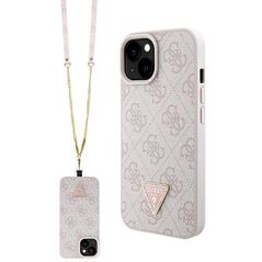 Guess case for iPhone 15 6.1&quot; GUHCP15SP4TDSCPP pink hardcase Crossbody 4G Metal Logo 3666339147228