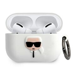 Karl Lagerfeld case for AirPods Pro KLACAPSILGLWH white Silicone Iconic 3700740494455