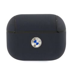 BMW case for AirPods Pro BMAPSSLNA navy blue Geniune Leather Silver Logo 3666339009441