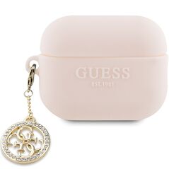 Guess case for AirPods Pro 2 GUAP23DSLGHDP pink Silicone 4G Diamond Charm 3666339171285