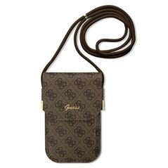 Guess bag for phone GUOWBP4SNSW brown Wallet 4G Cord Script 3666339127695