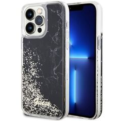 Guess case for iPhone 14 Pro Max 6,7&quot; GUHCP14XLCSGSGK black hard case Liquid Glitter Marble 3666339127305