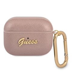 Guess case for AirPods Pro GUAPSASMP pink Saffiano Script Metal Collection 3666339009823