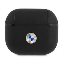 BMW case for AirPods 3 BMA3SSLBK black Geniune Leather Silver Logo 3666339009427