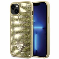 Guess case for iPhone 14 6,1&quot; GUHCP14SHDGTPD gold hardcase Rhinestone Triangle 3666339120054
