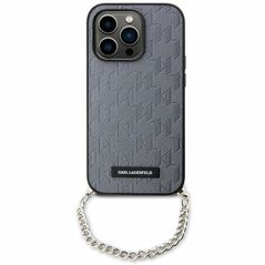 Karl Lagerfeld case for iPhone 14 6,1&quot; KLHCP14SSACKLHPG silver hardcase Saffiano Mono Chain 3666339122904