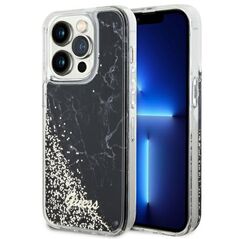Guess case for iPhone 14 Pro 6,1&quot; GUHCP14LLCSGSGK black hard case Liquid Glitter Marble 3666339127299