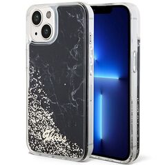 Guess case for iPhone 14 6,1&quot; GUHCP14SLCSGSGK black hard case Liquid Glitter Marble 3666339127282
