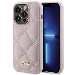 Guess case for iPhone 15 Pro Max 6,7&quot; GUHCP15XPSQSQSP pink HC PU Quilted Metal Logo 3666339149772