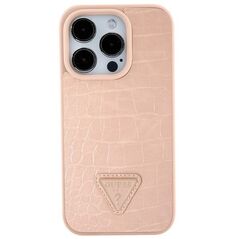 Guess case for iPhone 15 6.1&quot; GUHCP15SPCRTHCP pink hardcase Croco Triangle Metal Logo 3666339152260