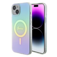 Guess case for iPhone 15 Plus 6.7&quot; GUHMP15MHITSQ turquoise hardcase IML Iridescent MagSafe 3666339154936