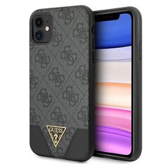 Guess case for iPhone 11 GUHCN61PU4GHBK gray hard case 4G Triangle Collection 3666339016272