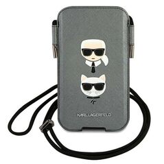 Karl Lagerfeld handbag for phone 6,7&quot; hardcase szara KLHCP12LOPHKCG Saffiano Ikonik Karl&Choupette Head 3666339030780