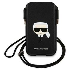 Karl Lagerfeld handbag for phone 6,1&quot; hardcase black KLHCP12MOPHKHK Saffiano Ikonik Karl`s Head 3666339018610