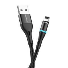 Borofone Καλώδιο σύνδεσης Borofone BU16 Skill USB σε Lightning με Μαγνητικό Αποσπώμενο Βύσμα Μεταλλικό Μαύρο 1μ 31462 6931474720795