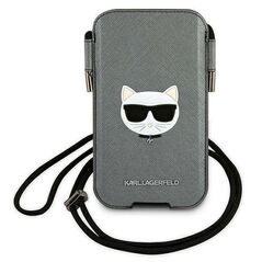 Bag Karl Lagerfeld 6,7" Hardcase Saffiano Ikonik Choupette Head (KLHCP12LOPHCHG) gray 3666339018689