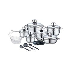 Royalty Line Cookware Set of Stainless Steel Silver 18pcs (1802) (ROY1802) έως 12 άτοκες Δόσεις