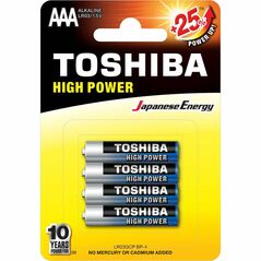 Battery AAA TOSHIBA High Power 4st 1.5V Alkaline LR03/4/48 BL 4904530592607