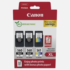 Canon Μελάνι Inkjet PG-560XLx2/CL-561XL Ph.Val.Pk (3712C012) (CANCL-561XLPMP) έως 12 άτοκες Δόσεις