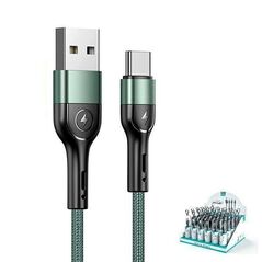 Cable 2A 1m USB - USB-C Usams U55 SJ449USBSG02 (US-SJ449) green 6958444945262