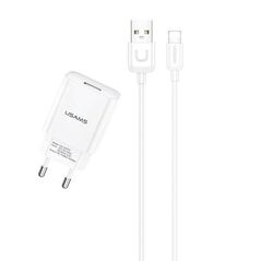 Wall Charger 2.1A + Cable 1m USB - Lightning Usams T21 Fast Charging T21OCLN01 white 6958444969916
