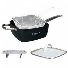 Cheffinger 4 Pieces Marble Coated Square Deep Frying Pan Set (CF-FA04) (CHFCF-FA04) έως 12 άτοκες Δόσεις