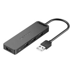 VENTION 4-Port USB 2.0 Hub with Power Supply 0.15M Black (CHMBB) (VENCHMBB) έως 12 άτοκες Δόσεις