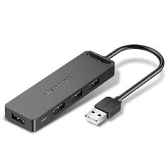 VENTION 4-Port USB 2.0 Hub with Power Supply 0.5M Black (CHMBD) (VENCHMBD) έως 12 άτοκες Δόσεις