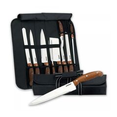 Herzberg 9 Pieces Knife Set with Roll-up Carry Bag (HG-K9W) (HEZHG-K9W) έως 12 άτοκες Δόσεις
