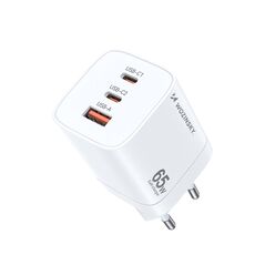 Wozinsky CGWCW 65W USB-A / 2 x USB-C GaN wall charger - white