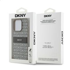 DKNY case for iPhone 15 Pro Max 6,7&quot; DKHCP15XPRTHSLK black HC PU repeat texture pattern w tonal stripe 3666339260422