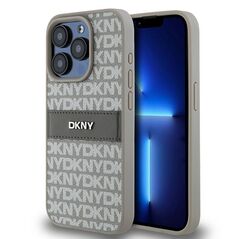DKNY case for iPhone 15 Pro 6,1&quot; DKHCP15LPRTHSLE beige HC PU repeat texture pattern w tonal stripe 3666339260552