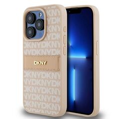 DKNY case for iPhone 15 Pro 6,1&quot; DKHCP15LPRTHSLP pink HC PU repeat texture pattern w tonal stripe 3666339260699
