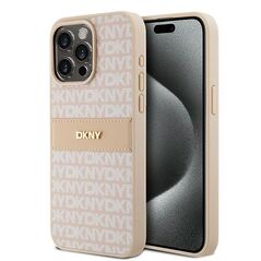 DKNY case for iPhone 15 Pro Max 6,7&quot;DKHCP15XPRTHSLP blue HC PU repeat texture pattern w tonal stripe 3666339260705