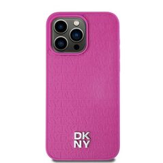 DKNY case for iPhone 15 6,1&quot; DKHMP15SPSHRPSP pink HC Magsafe pu repeat pattern w stack logo 3666339261931