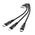 Hoco Cablu de Incarcare 3in1 USB-A la Lightning, Type-C, Micro-USB 12W, 2.4A, 0.25m - Hoco Harbor (X47) - Black 6931474727398 έως 12 άτοκες Δόσεις