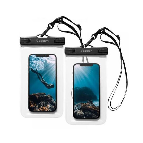 Universal Αδιάβροχη Θήκη Spigen A601 για Smartphones έως 6.8'' Διάφανο (2 τεμ.) 8809756648588 έως και 12 άτοκες δόσεις