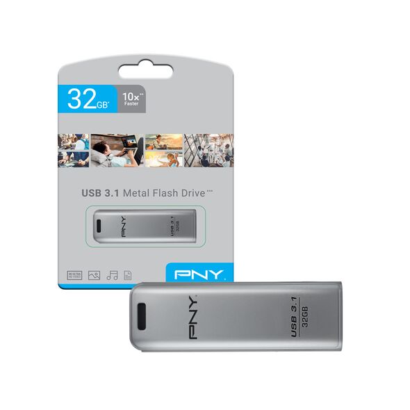 USB FLASH DRIVE PNY 32GB METAL USB 3.1 NEW 0.501.699 έως 12 άτοκες Δόσεις