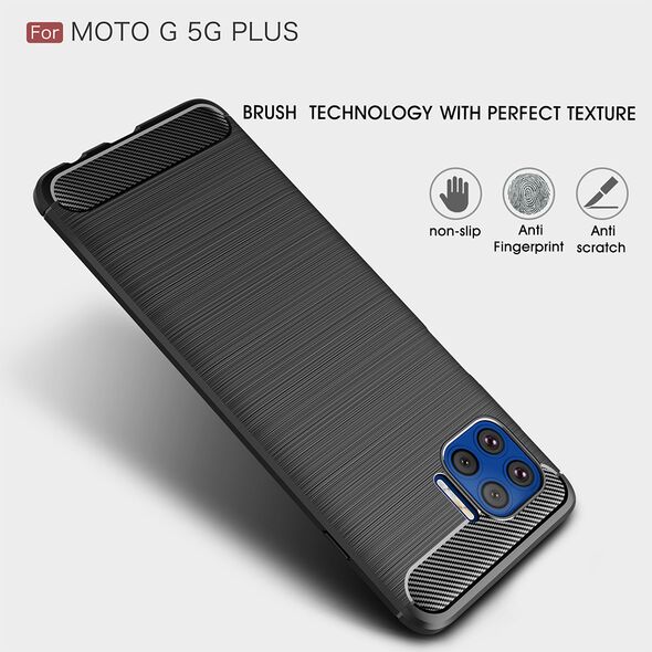 Techsuit Husa pentru Motorola Moto G 5G Plus - Techsuit Carbon Silicone - Black 5949419061095 έως 12 άτοκες Δόσεις